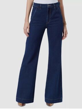 Sam Edelman Bay Wide Leg High-Rise Women's Jeans  trousers - Dark Blue Sz 32‎